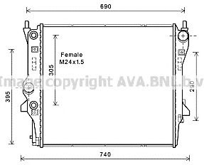 AVA QUALITY COOLING jr2053 -  Радиатор, охлаждение двигателя